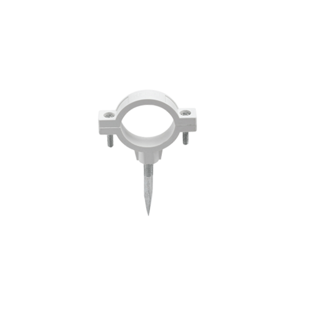 Pointed screw pipe clamp