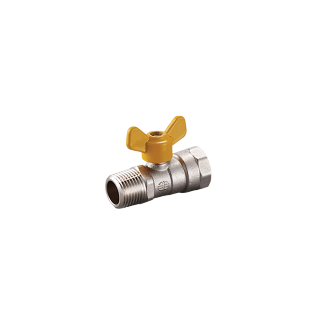 501 yellow buttterfly handle Brass gas valve